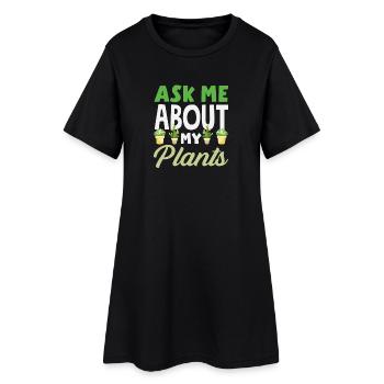 Demande-moi pour mes plantes, jardinier drôle - Robe T-shirt Femme - noir - Devant