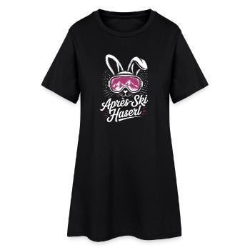 Après-ski bunny hut fun Skier ski bunny - Robe T-shirt Femme - noir - Devant