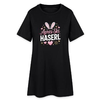 Après-ski bunny hut fun Skier ski bunny - Robe T-shirt Femme - noir - Devant