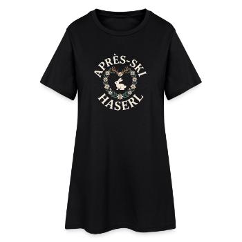 Après-ski bunny hut fun Skier ski bunny - Robe T-shirt Femme - noir - Devant