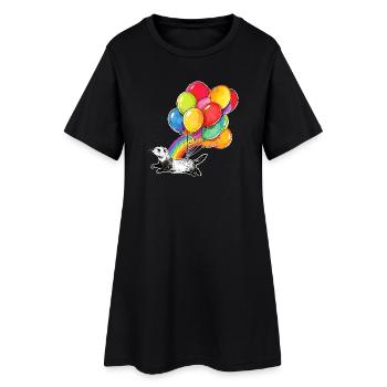 Ballons Furet et arc-en-ciel - Robe T-shirt Femme - noir - Devant