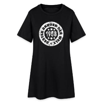 Né en 1958 - Robe T-shirt Femme - noir - Devant
