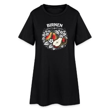Pear magic in a wreath of flowers - Women’s T-Shirt Dress - black - Front