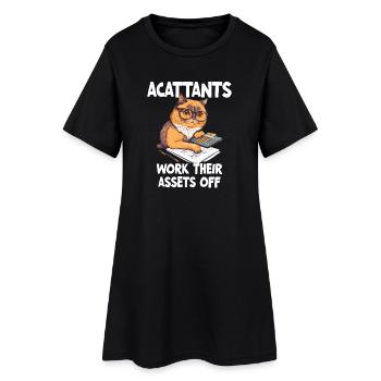 Comptable drôle qui travaille à fond - Robe T-shirt Femme - noir - Devant