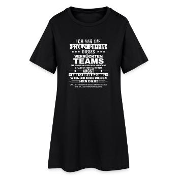 Le fier patron de cette équipe folle - Robe T-shirt Femme - noir - Devant