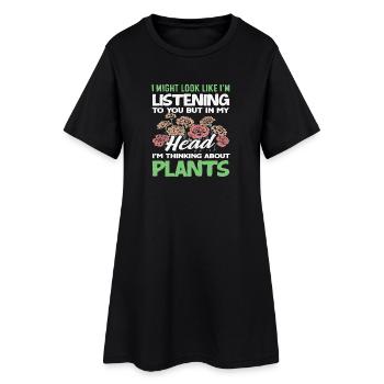 Je pense aux plantes, jardinier drôle - Robe T-shirt Femme - noir - Devant