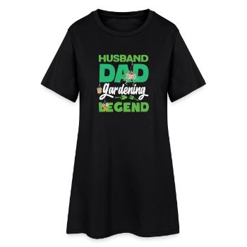 Husband, father, horticultural legend, plant lover - Women’s T-Shirt Dress - black - Front