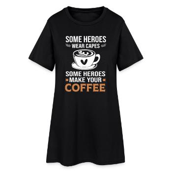 Café Espresso Caféine Barista - Robe T-shirt Femme - noir - Devant