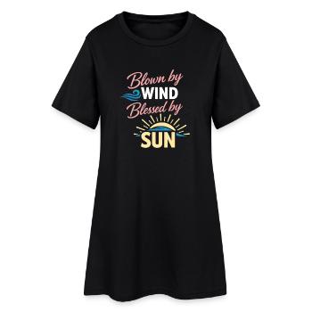 Les poils de mer s’en fichent - Robe T-shirt Femme - noir - Devant