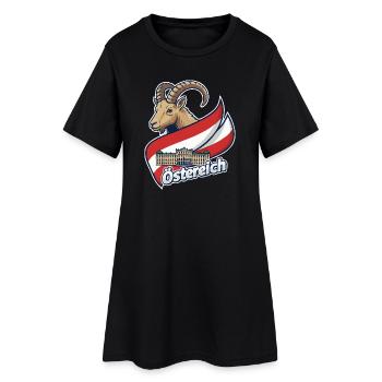 Bouquetin avec drapeau autrichien - Robe T-shirt Femme - noir - Devant