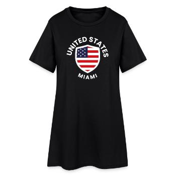 Bouclier du drapeau de Miami - Robe T-shirt Femme - noir - Devant