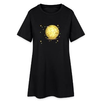 Golden Disco Ball Sparkle - Women’s T-Shirt Dress - black - Front