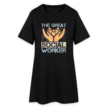 Citation d’un travailleur social : Le grand travail social - Robe T-shirt Femme - noir - Devant