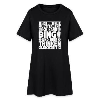 Joueur de bingo : je suis un multi-talent, canette, bing et bière - Robe T-shirt Femme - noir - Devant