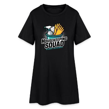 Lustiges Putzen Design - Frauen T-Shirt-Kleid - Schwarz - Vorne