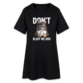 Poker Cat - Ne me bluffe pas mec - Robe T-shirt Femme - noir - Devant