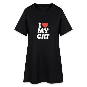J’aime mon chat - Robe T-shirt Femme - noir - Devant