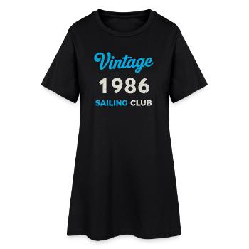 Millésime 1986 – Année de naissance rétro du Yachting Club - Robe T-shirt Femme - noir - Devant