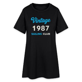Millésime 1987 – Année de naissance rétro du Yachting Club - Robe T-shirt Femme - noir - Devant