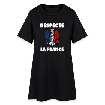 Respect France Tricolor Eagle - Women’s T-Shirt Dress - black - Front