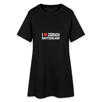J’adore Zurich, la Suisse - Robe T-shirt Femme - noir - Devant