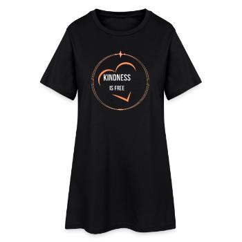 T-shirt minimaliste Cercle de Cœur est gratuit - Robe T-shirt Femme - noir - Devant