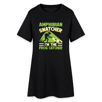 Grenouille attrapeuse, grenouille amphybienne - Robe T-shirt Femme - noir - Devant