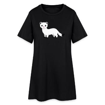 Style minimaliste curieux et mignon - Robe T-shirt Femme - noir - Devant