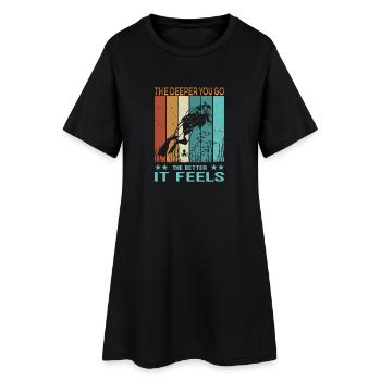 Tenue de plongeur de plongée - Look rétro de plongée sous-marine - Robe T-shirt Femme - noir - Devant