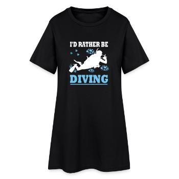 Je préférerais plonger - Plongeur dit cadeau - Robe T-shirt Femme - noir - Devant