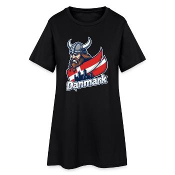 Emblème viking du Danemark - Robe T-shirt Femme - noir - Devant