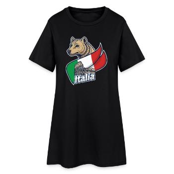 Loup italien avec Colisée - Robe T-shirt Femme - noir - Devant