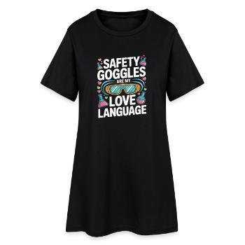 Love Language Safety Goggles - Frauen T-Shirt-Kleid - Schwarz - Vorne