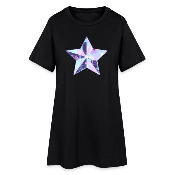 Pastellstern Neon Skyline - Frauen T-Shirt-Kleid - Schwarz - Vorne
