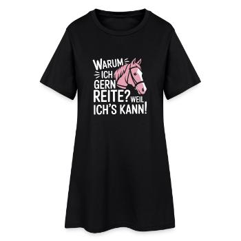 Reiterin Reiten Sprüche Warum ich reite - Frauen T-Shirt-Kleid - Schwarz - Vorne