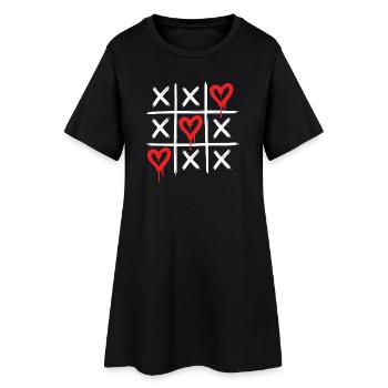 Cœurs de graffiti – Art de rue d’amour dégoulinant - Robe T-shirt Femme - noir - Devant