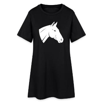 Logo Tête de cheval Vecteur minimaliste - Robe T-shirt Femme - noir - Devant