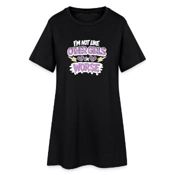 Pas comme les autres filles – Pire - Robe T-shirt Femme - noir - Devant
