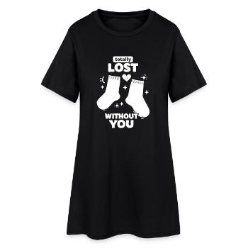 Totally Lost Without You Socks - Women’s T-Shirt Dress - black - Front