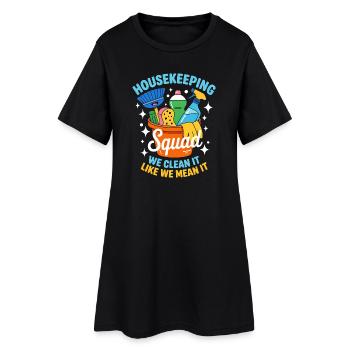 Conception de nettoyage amusante - Robe T-shirt Femme - noir - Devant