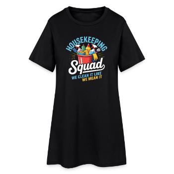 Conception de nettoyage amusante - Robe T-shirt Femme - noir - Devant