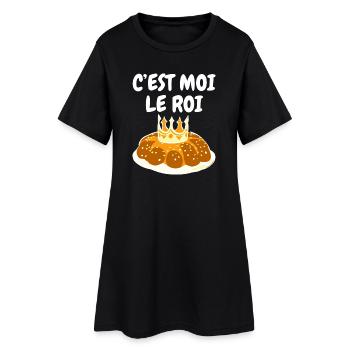Humour Galette des Rois C'est Moi Le Roi - Robe T-shirt Femme - noir - Devant