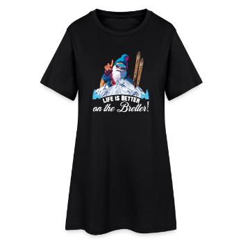 Ski, Skifahren, Life is better on the Bretter - Frauen T-Shirt-Kleid - Schwarz - Vorne