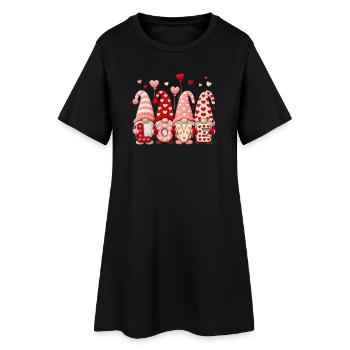 Motif de cœur de gnome de la Saint-Valentin avec amour - Robe T-shirt Femme - noir - Devant