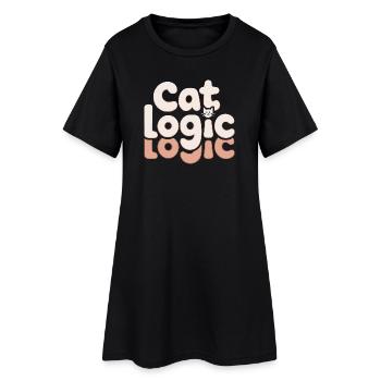Cat Logic : Drôle de diction de chat pour - Robe T-shirt Femme - noir - Devant