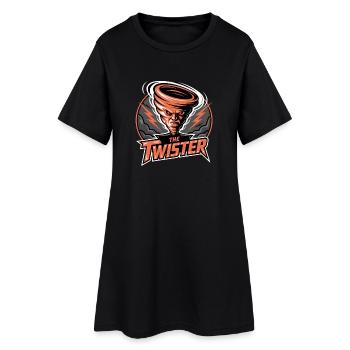 The Twister Tornado Storm Thunderstorm Lightning Gaming - Women’s T-Shirt Dress - black - Front