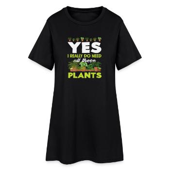 Amateurs de plantes, j’ai besoin de toutes ces plantes - Robe T-shirt Femme - noir - Devant