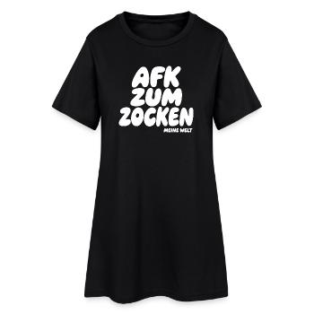 AFK Zum Zocken – Meine Welt - Frauen T-Shirt-Kleid - Schwarz - Vorne