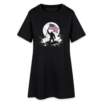 Bigfoot Lune Bigfoot patriotique drôle pour le 4e anniversaire - Robe T-shirt Femme - noir - Devant