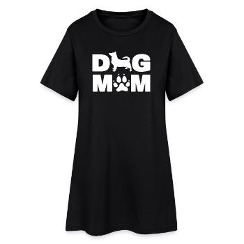 Schwedischer Vallhund-Hund-Mutter-Besitzer Silhouette - Frauen T-Shirt-Kleid - Schwarz - Vorne